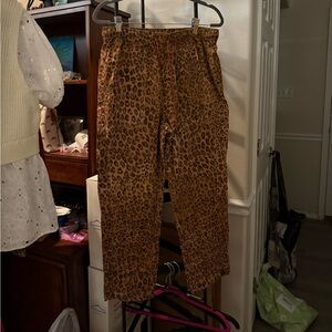 Leopard Print Brown Pants
